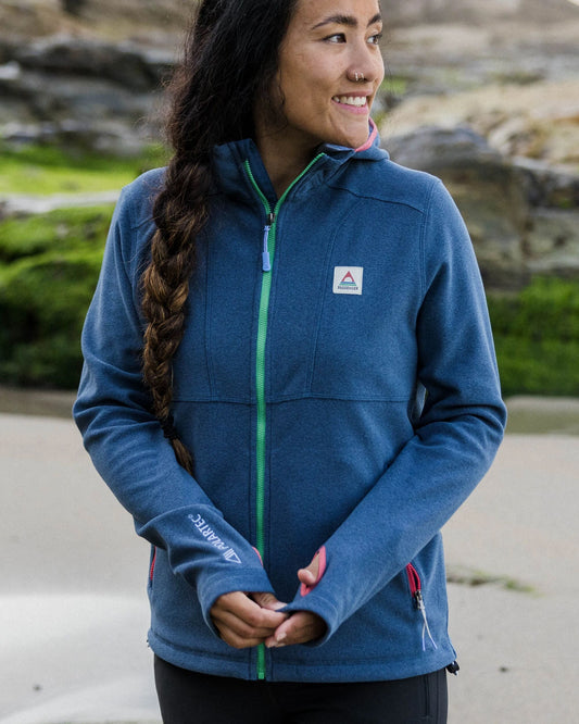 Crest Recycled Polartec? Fleece Hoodie - Dark Denim Marl